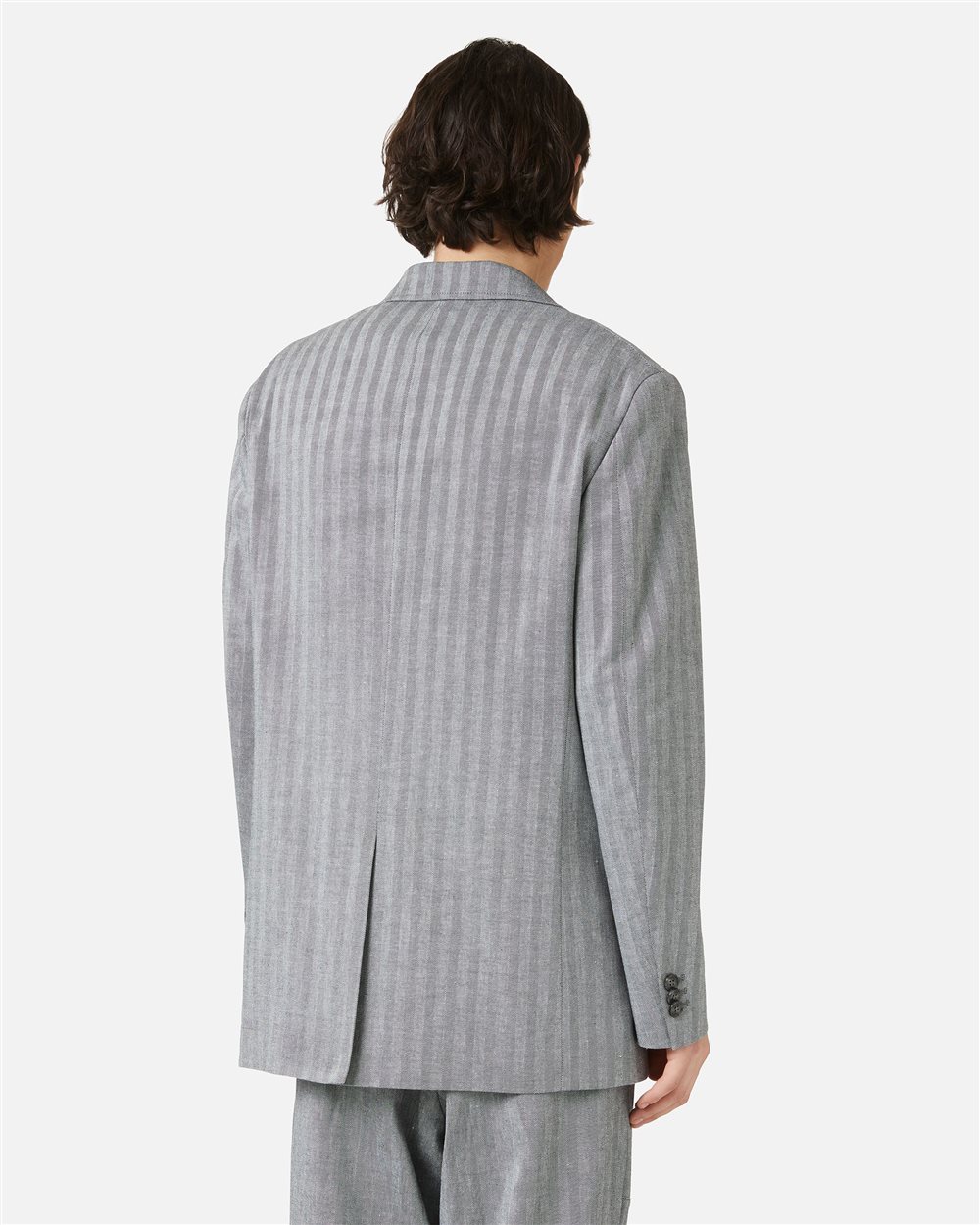 Black and White Double Breasted Regular Fit Jacket - Iceberg - Official Website