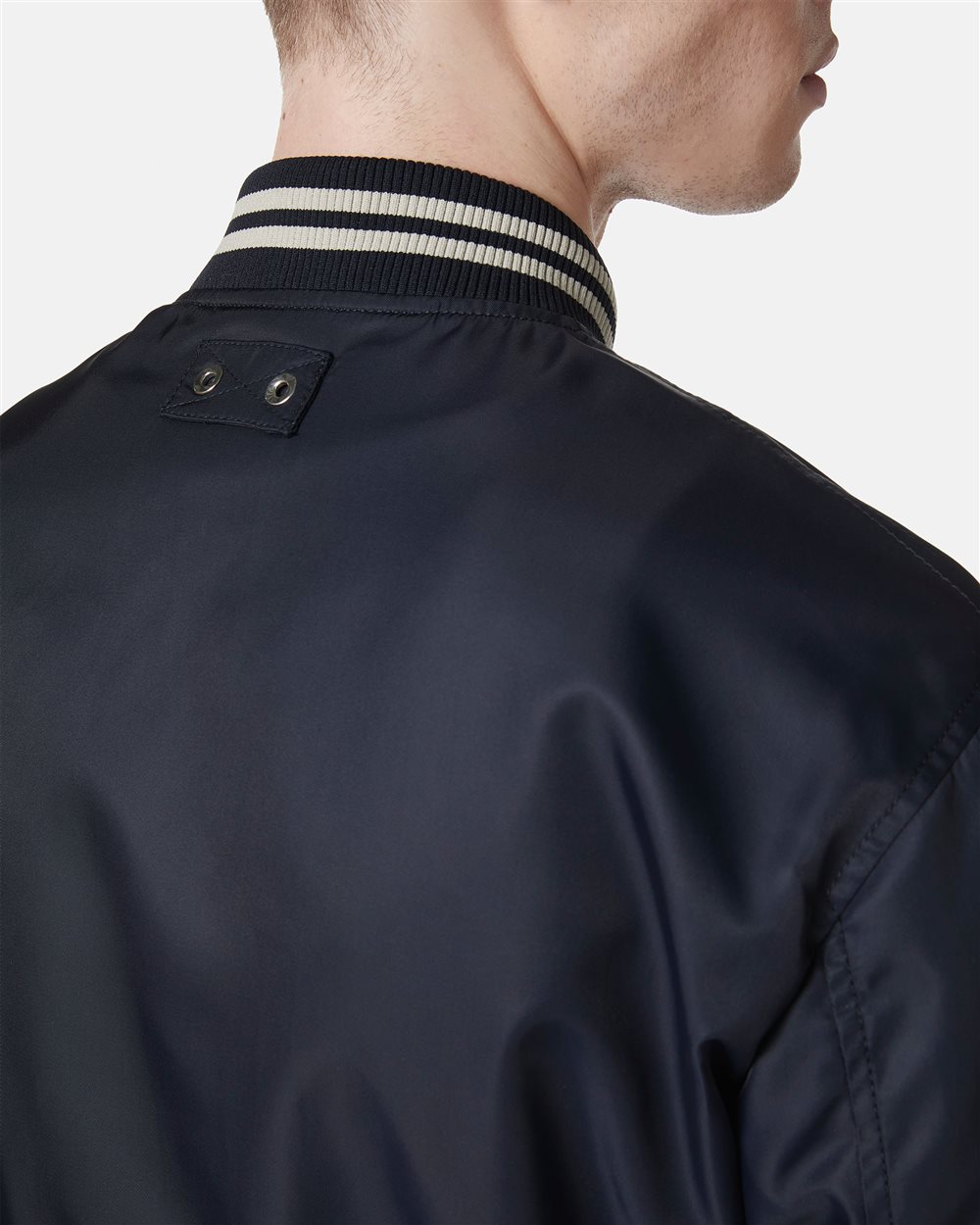 Regular-fit blue jacket in recycled polyester with GRS certification - Iceberg - Official Website