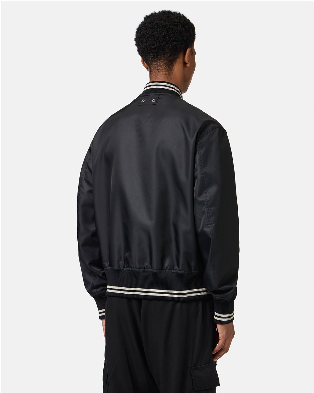 Regular-fit black jacket in recycled polyester with GRS certification - Iceberg - Official Website