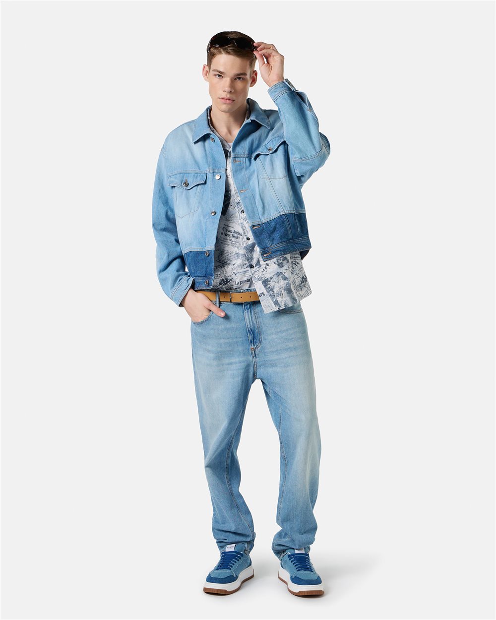 Indigo denim jacket regular fit - Iceberg - Official Website