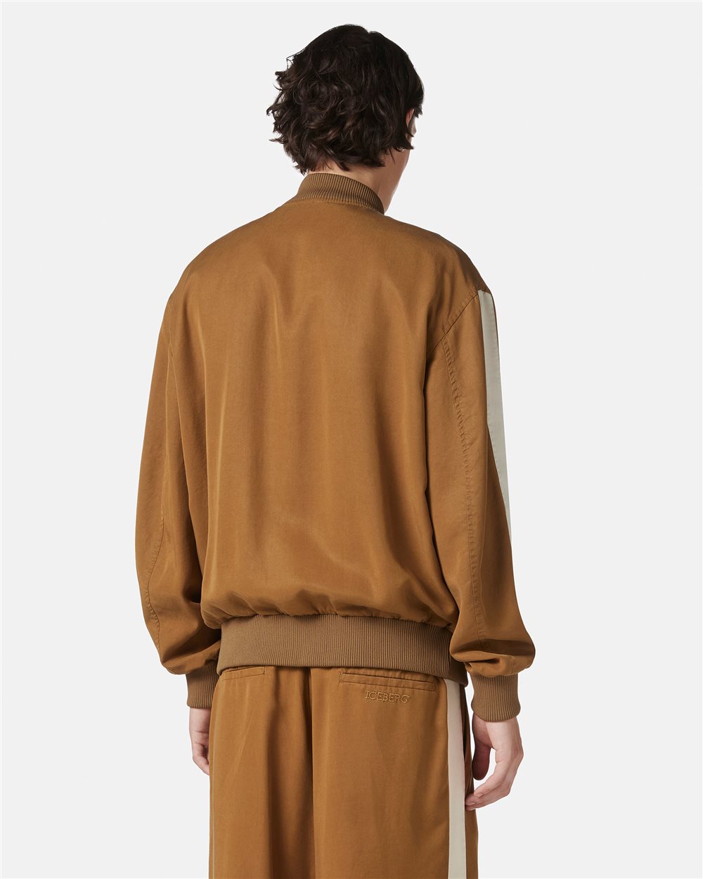 Regular fit oil-colored jacket in Tencel fabric - Iceberg - Official Website
