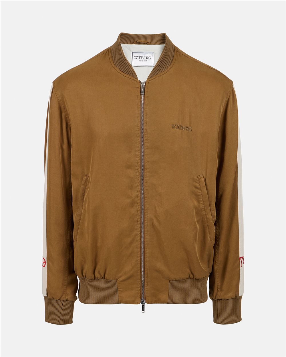 Regular fit oil-colored jacket in Tencel fabric - Iceberg - Official Website
