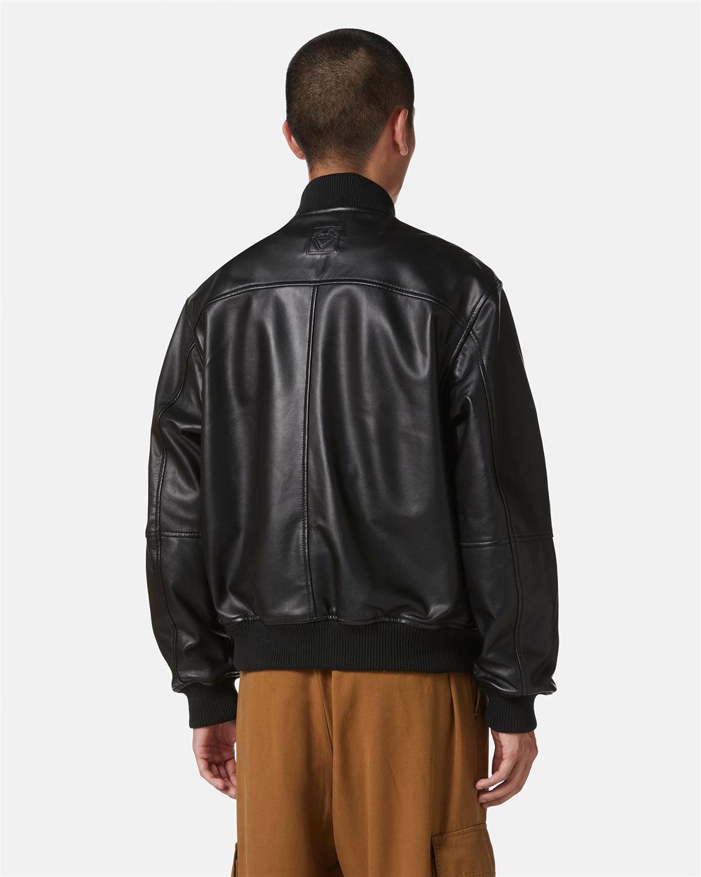 Giubbotto in nappa nero con trattamento ombreggiatura e logo - Iceberg - Official Website
