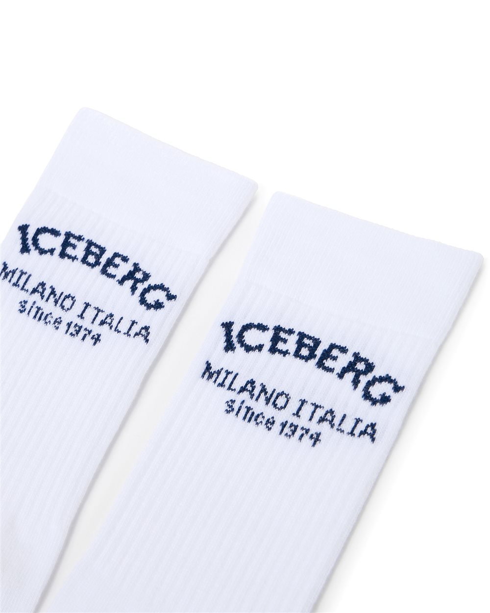 White cotton sock with piquet logo Iceberg Milano Italia Since 1974 - Iceberg - Official Website