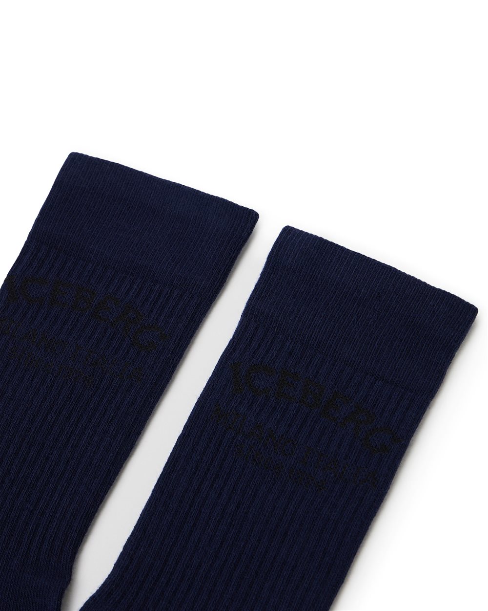 Blue cotton sock with piquet logo Iceberg Milano Italia Since 1974 - Iceberg - Official Website