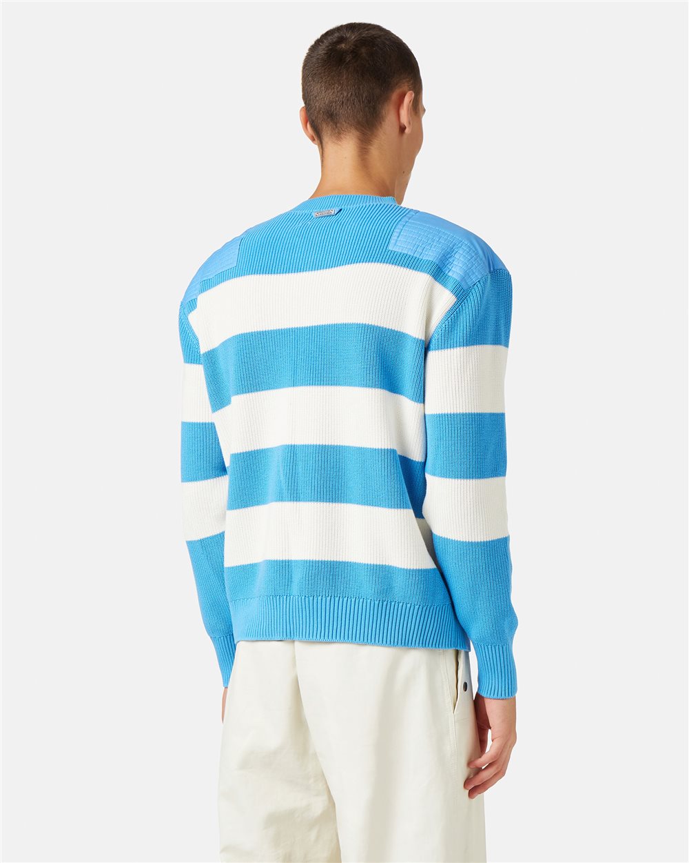 Long-sleeved crew neck sweater with horizontal stripes - Iceberg - Official Website