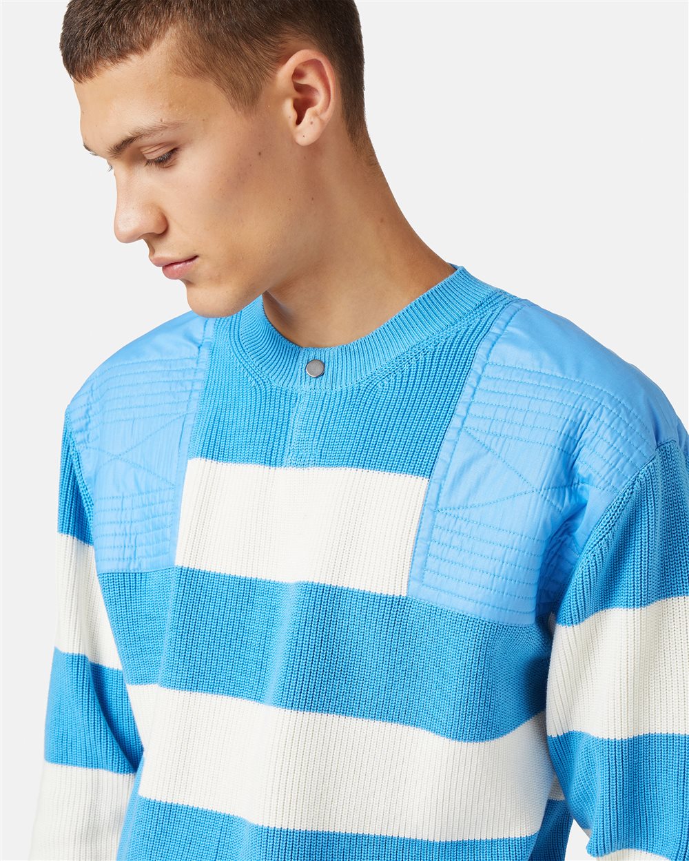 Long-sleeved crew neck sweater with horizontal stripes - Iceberg - Official Website