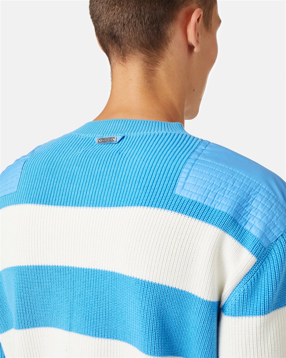 Long-sleeved crew neck sweater with horizontal stripes - Iceberg - Official Website
