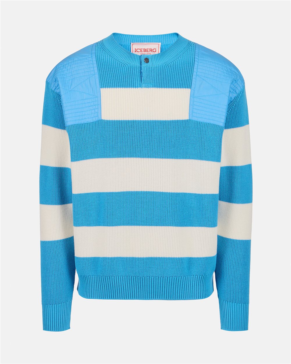 Long-sleeved crew neck sweater with horizontal stripes - Iceberg - Official Website