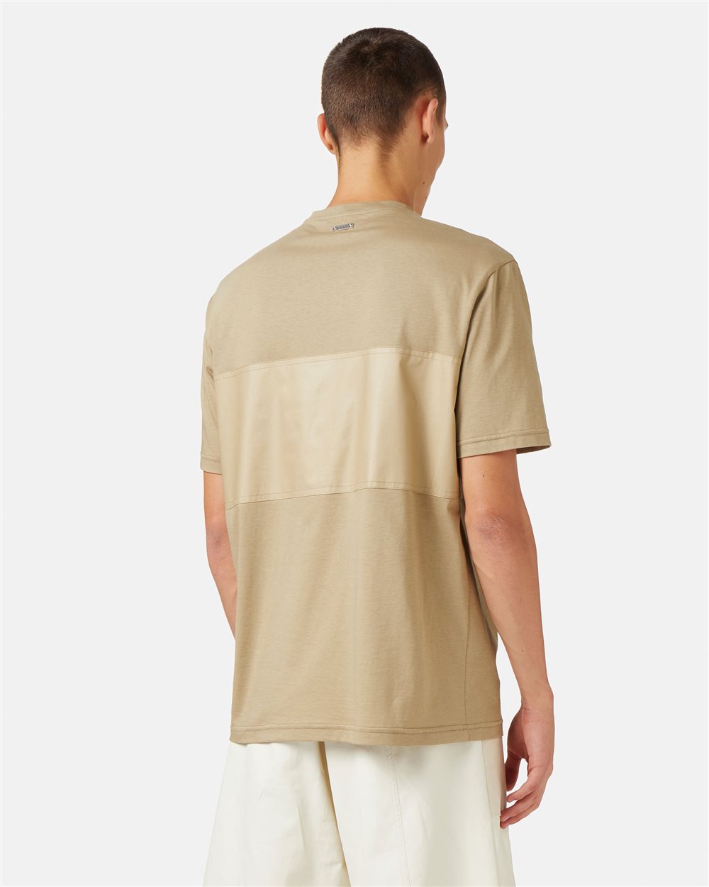 Mud-colored crew neck T-shirt with tone-on-tone detail - Iceberg - Official Website