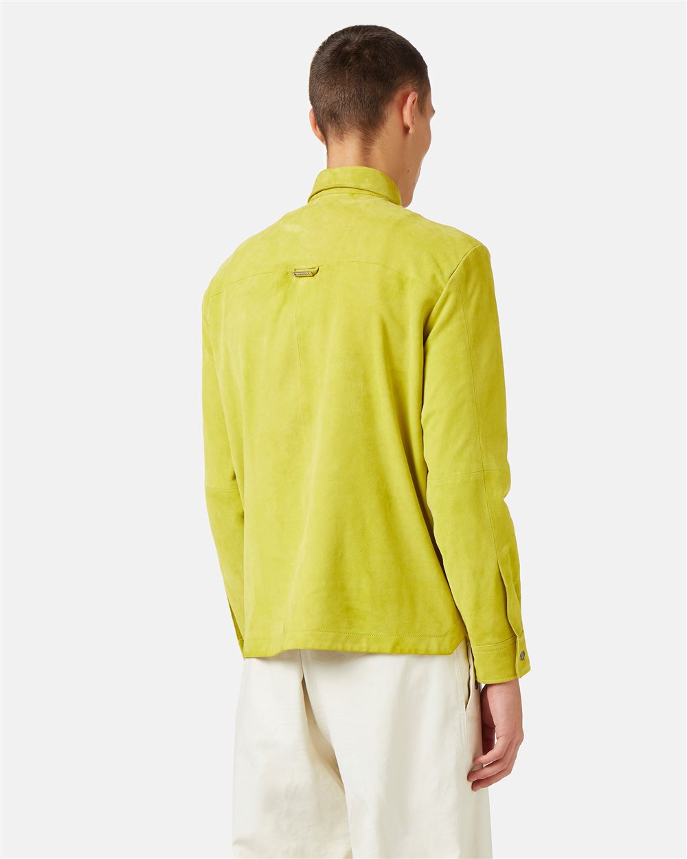 Lime-colored regular-fit suede shirt with Iceberg logo - Iceberg - Official Website