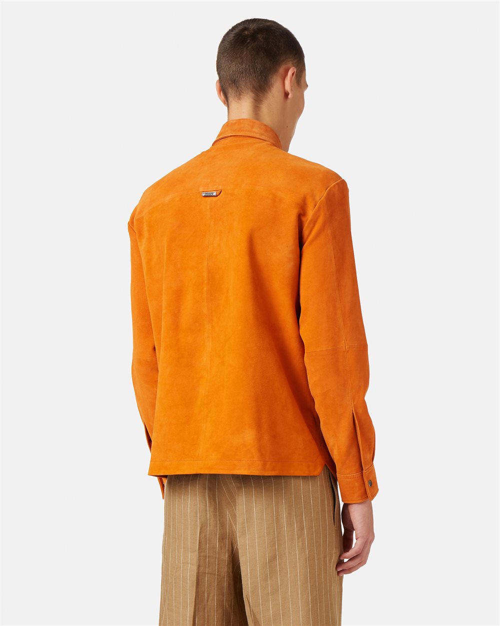 Orange regular fit suede shirt with Iceberg logo - Iceberg - Official Website