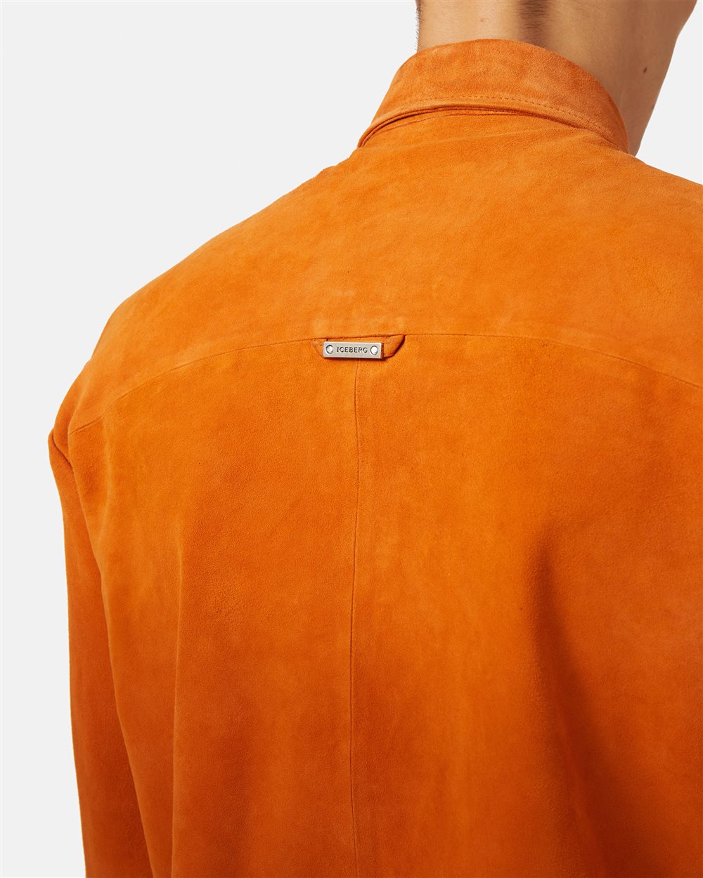 Orange regular fit suede shirt with Iceberg logo - Iceberg - Official Website