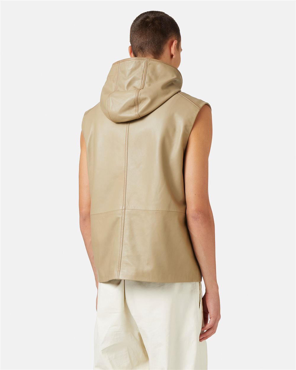 Mud Leather Hooded Vest with Iceberg Logo - Iceberg - Official Website