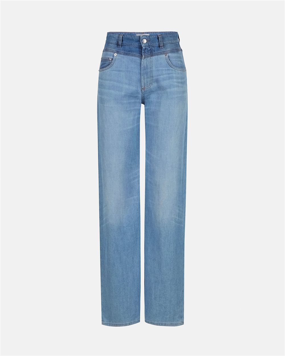 5-pocket wide leg fit trousers in indigo denim - Iceberg - Official Website