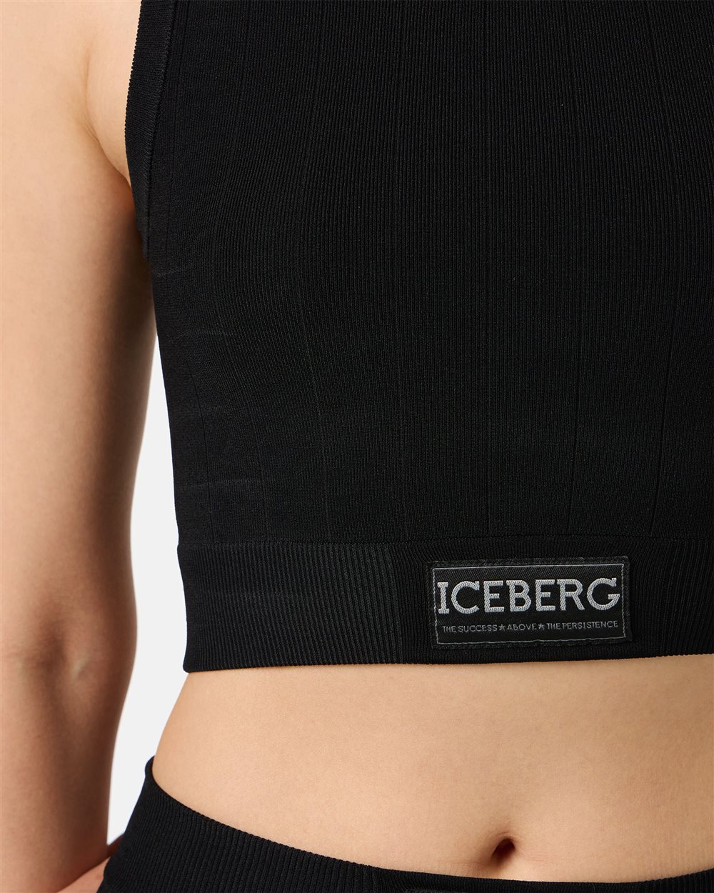 Blak active top in ribbed knit with Iceberg logo - Iceberg - Official Website
