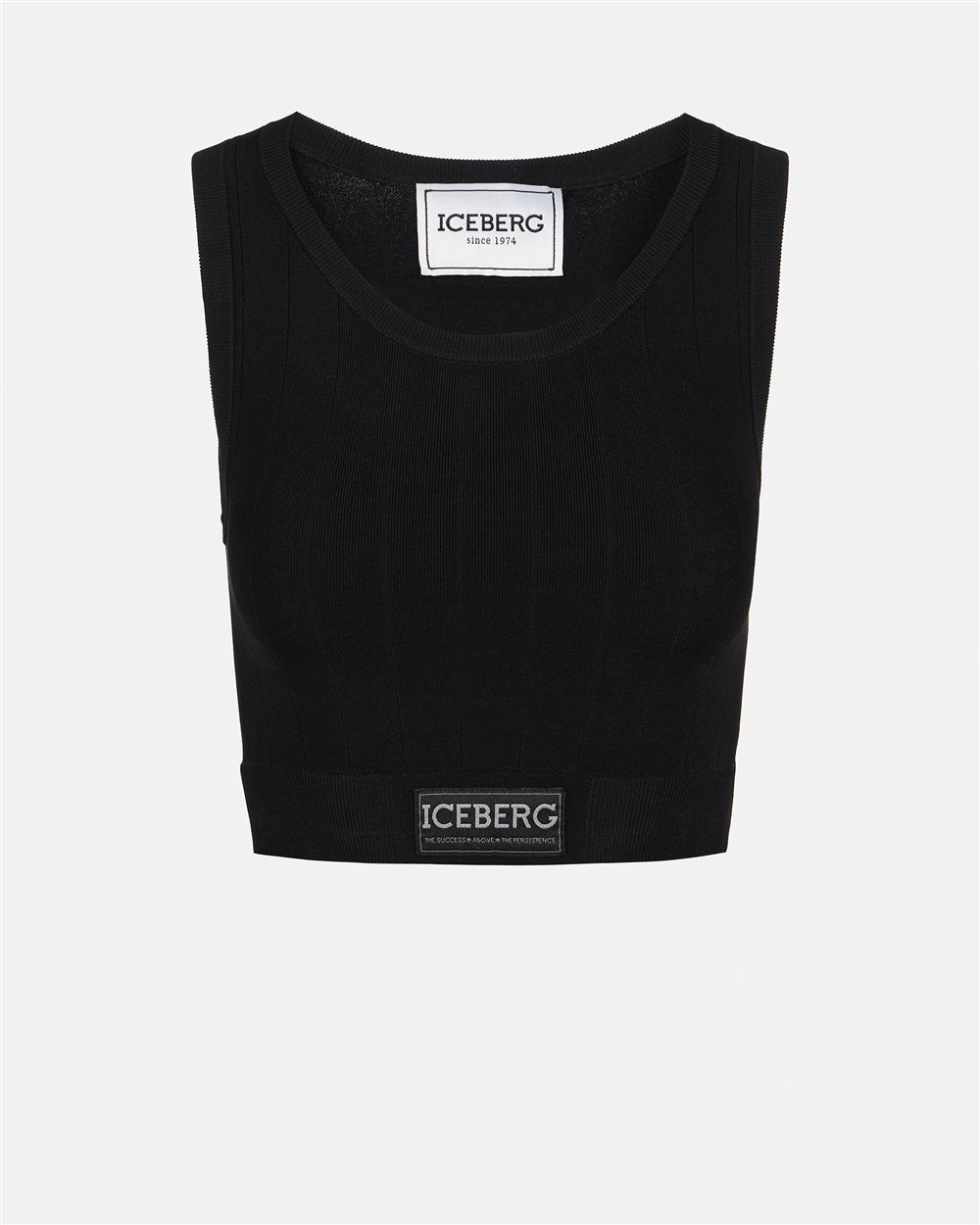 Blak active top in ribbed knit with Iceberg logo - Iceberg - Official Website