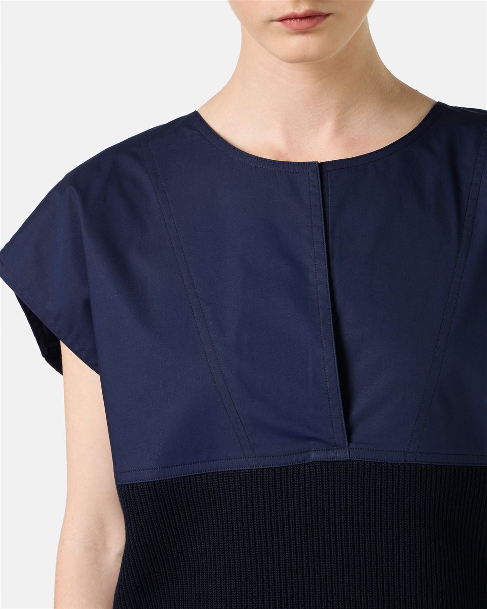 Blu carry-over crewneck in cotton with jacquard logo stripe - Iceberg - Official Website