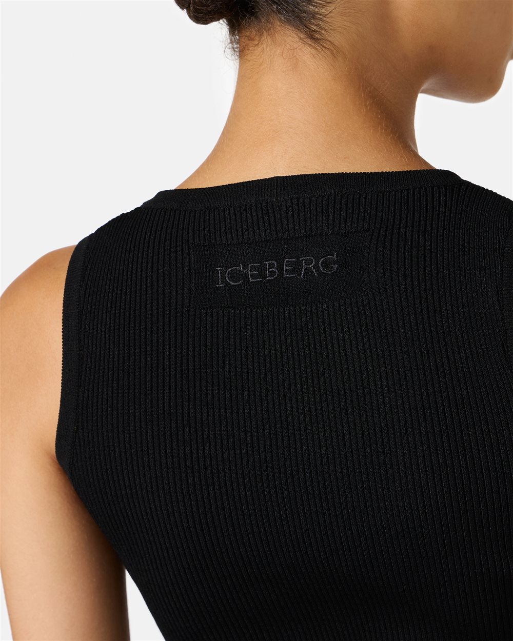 Small black ribbed tank top - Iceberg - Official Website