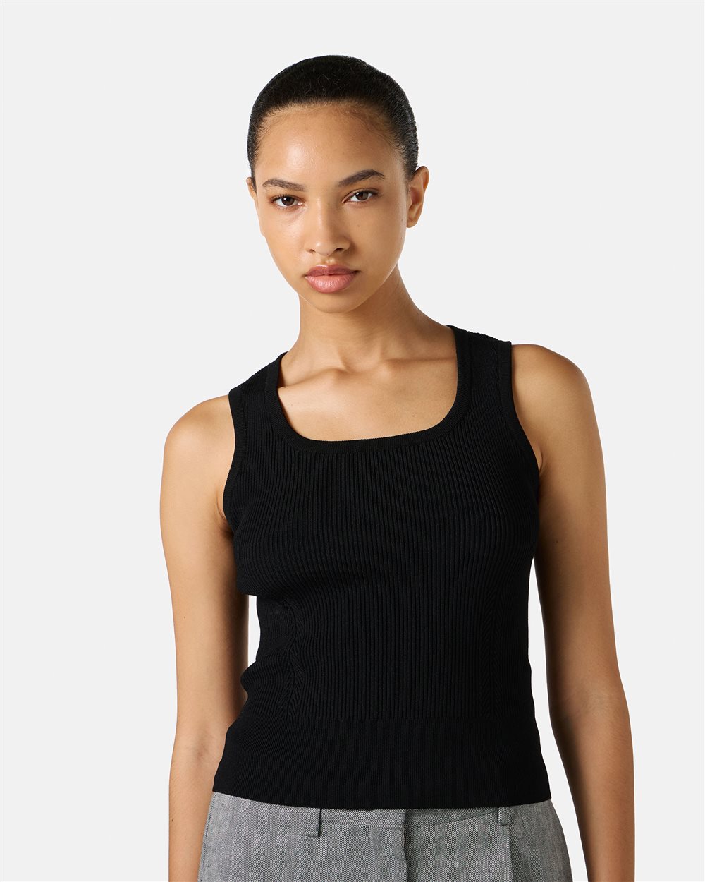 Small black ribbed tank top - Iceberg - Official Website