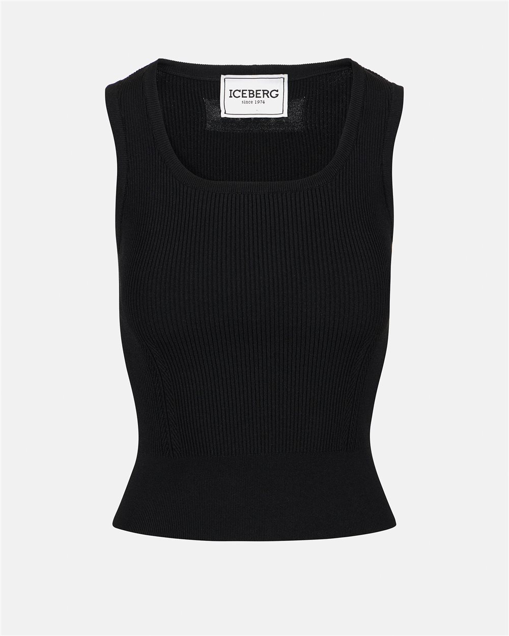 Small black ribbed tank top - Iceberg - Official Website