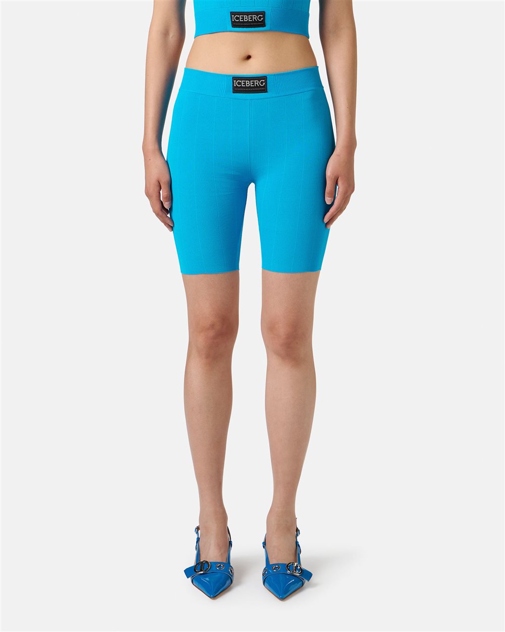 Bermuda turchese Active in viscosa elasticizzata con logo Iceberg - Iceberg - Official Website