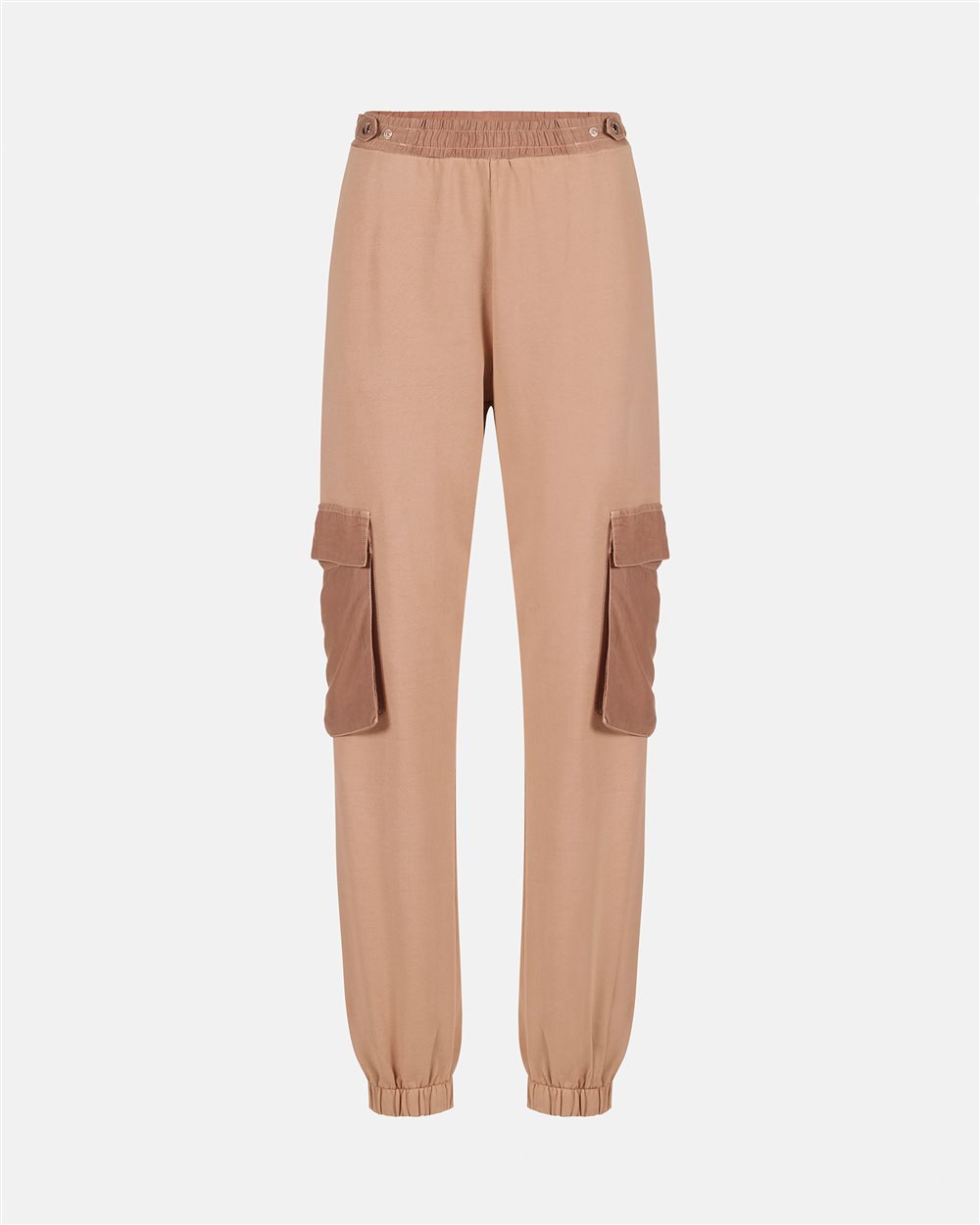 Blush colored cotton fleece trousers - Iceberg - Official Website