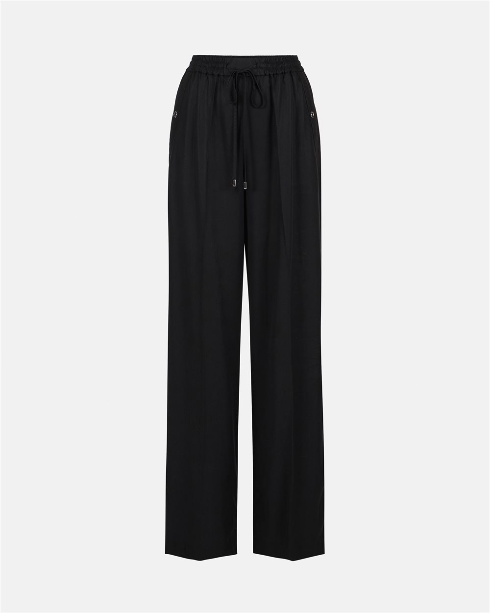 Pantalone nero jogger fit in tessuto tencel fluido - Iceberg - Official Website