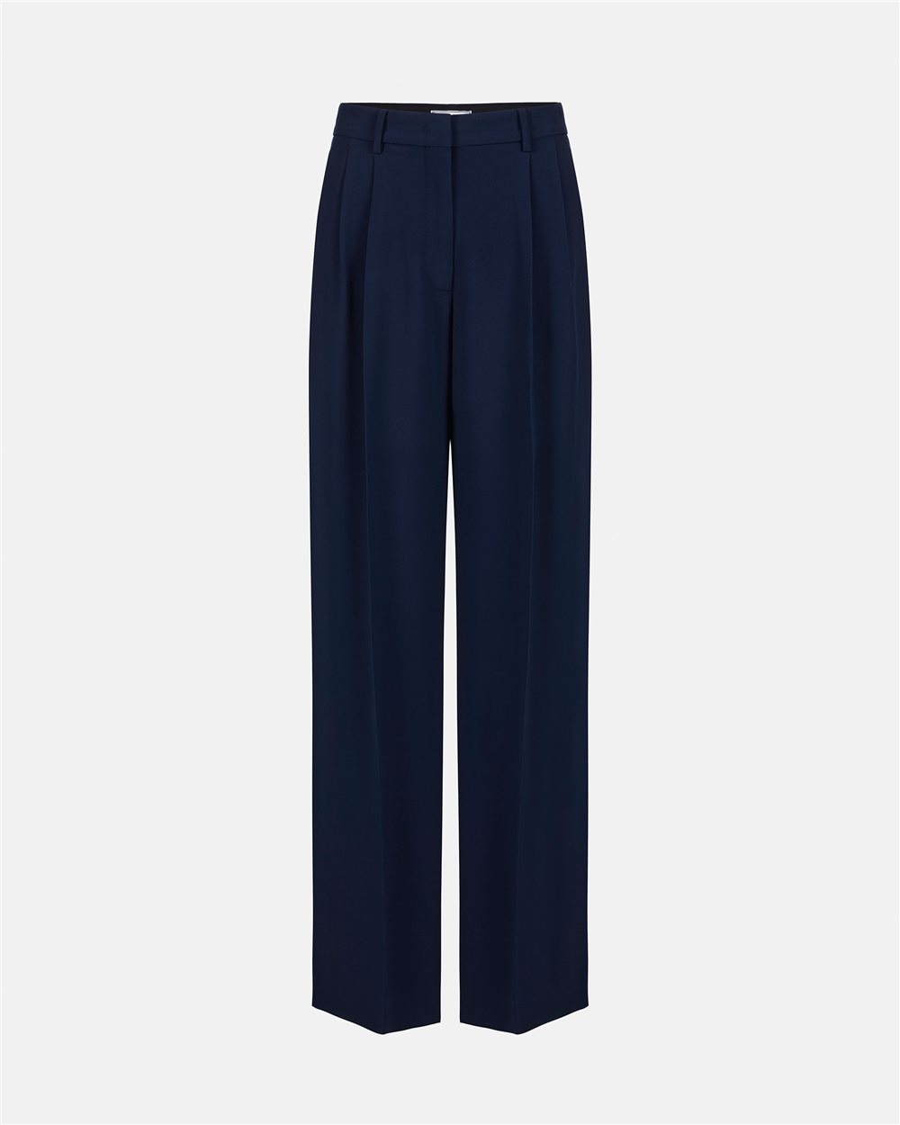 Tailoring wide leg blue trousers in cadi with sartorial detail - Iceberg - Official Website