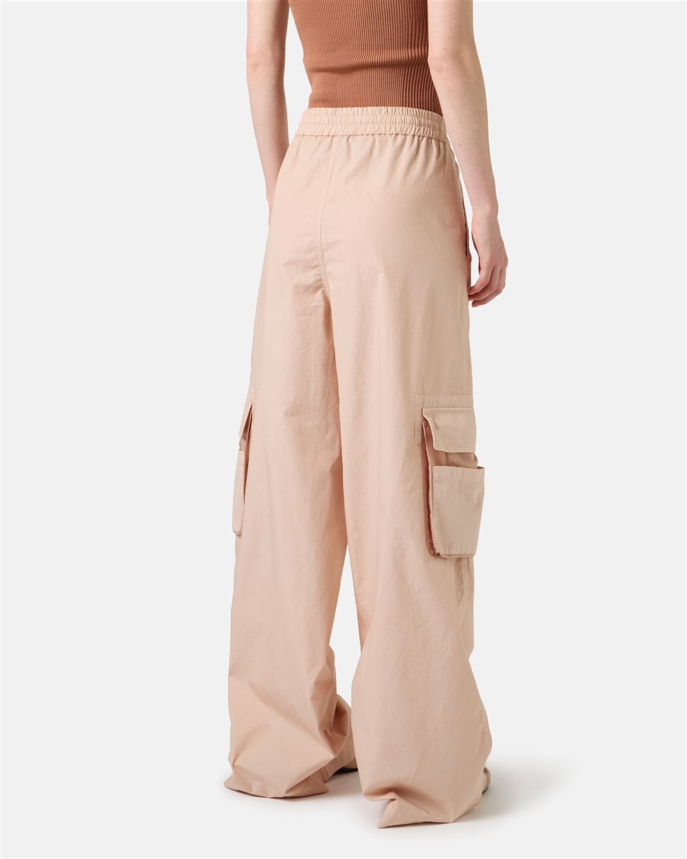 Blush parachute canvas cargo fit trousers - Iceberg - Official Website