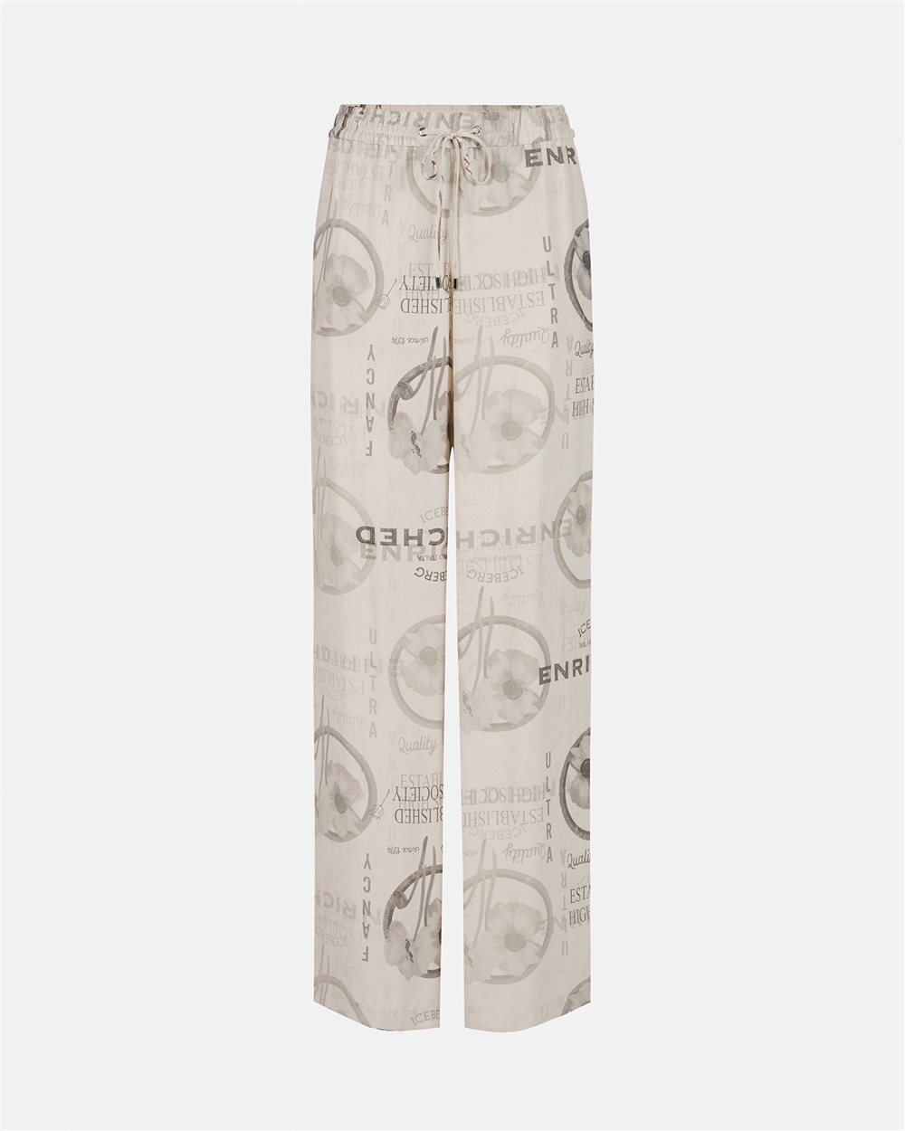 Jogging fit trousers in double viscose georgette, stucco color - Iceberg - Official Website