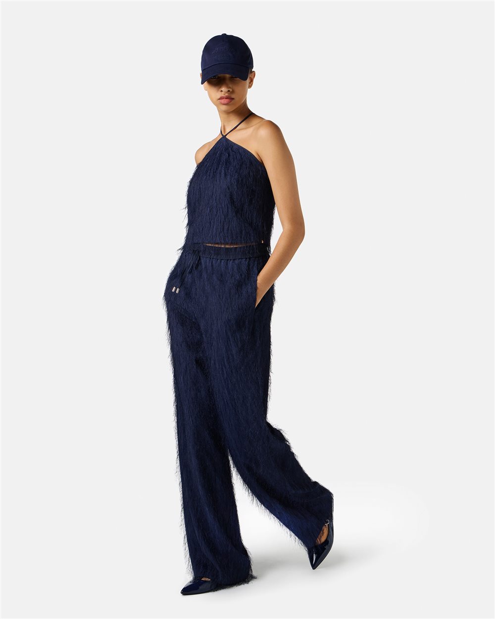 Blue jogging fit trousers with regular drawstring waist - Iceberg - Official Website