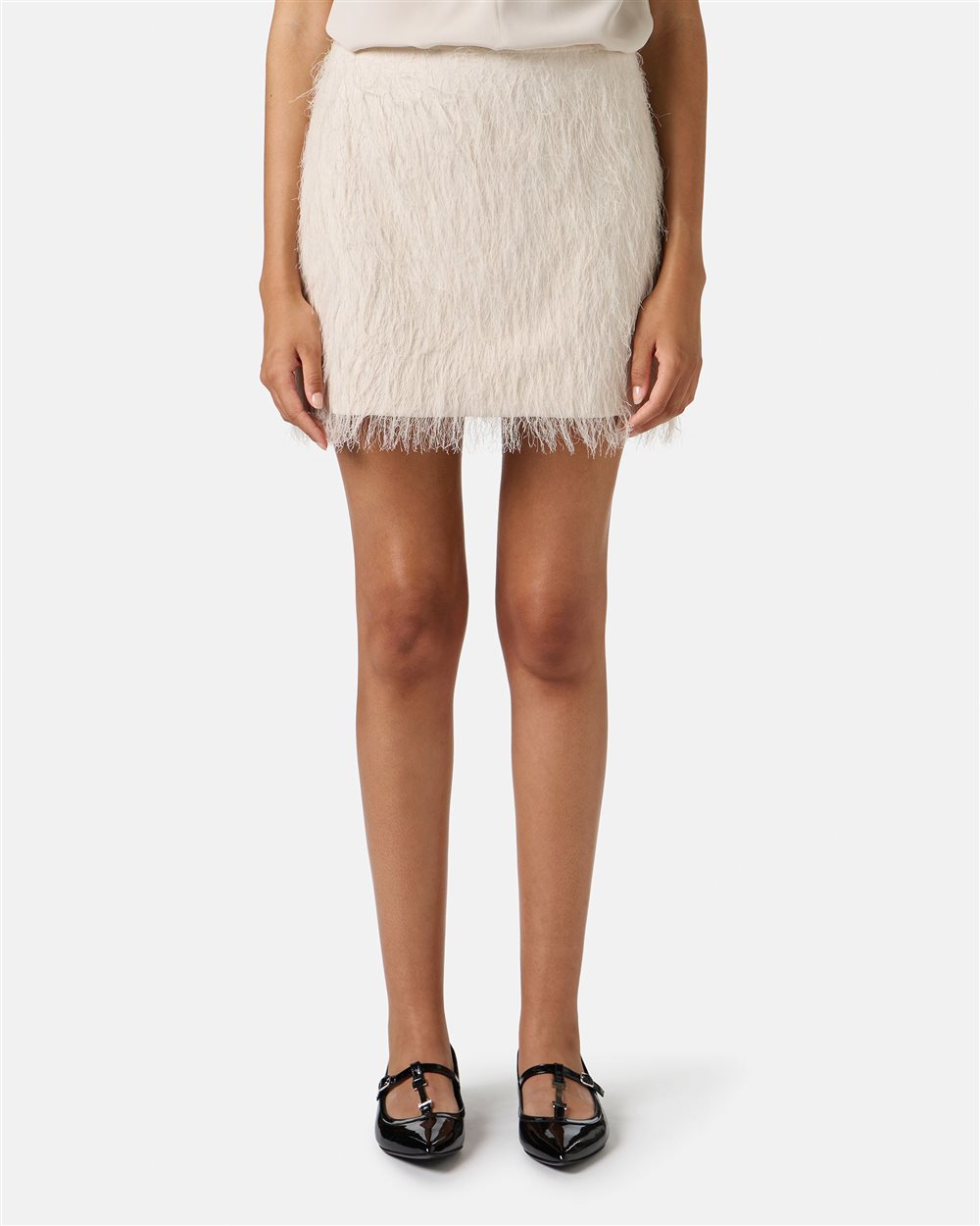 Dusty Pink Mini Skirt in Fluff Viscose Fabric - Iceberg - Official Website