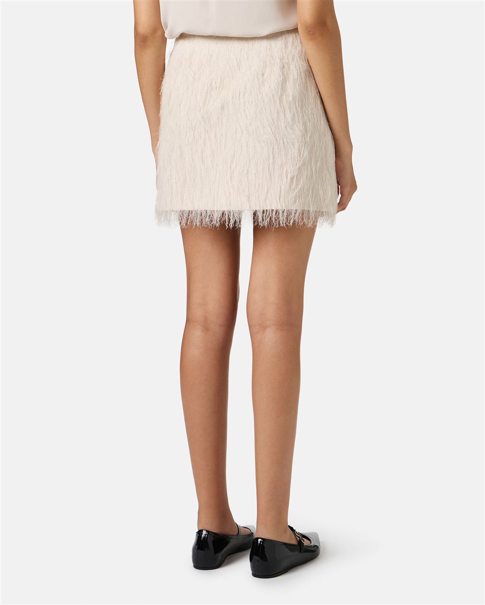 Dusty Pink Mini Skirt in Fluff Viscose Fabric - Iceberg - Official Website