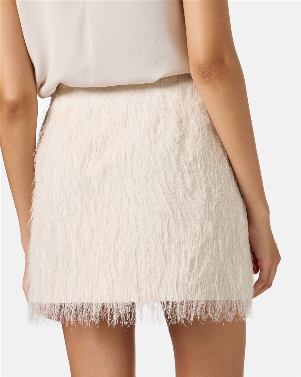 Dusty Pink Mini Skirt in Fluff Viscose Fabric - Iceberg - Official Website