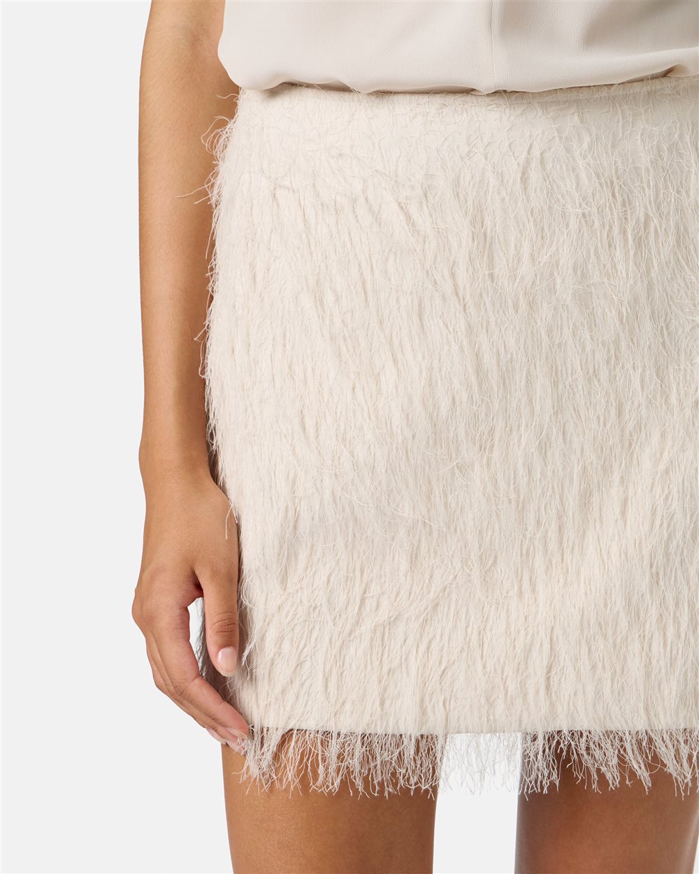 Dusty Pink Mini Skirt in Fluff Viscose Fabric - Iceberg - Official Website