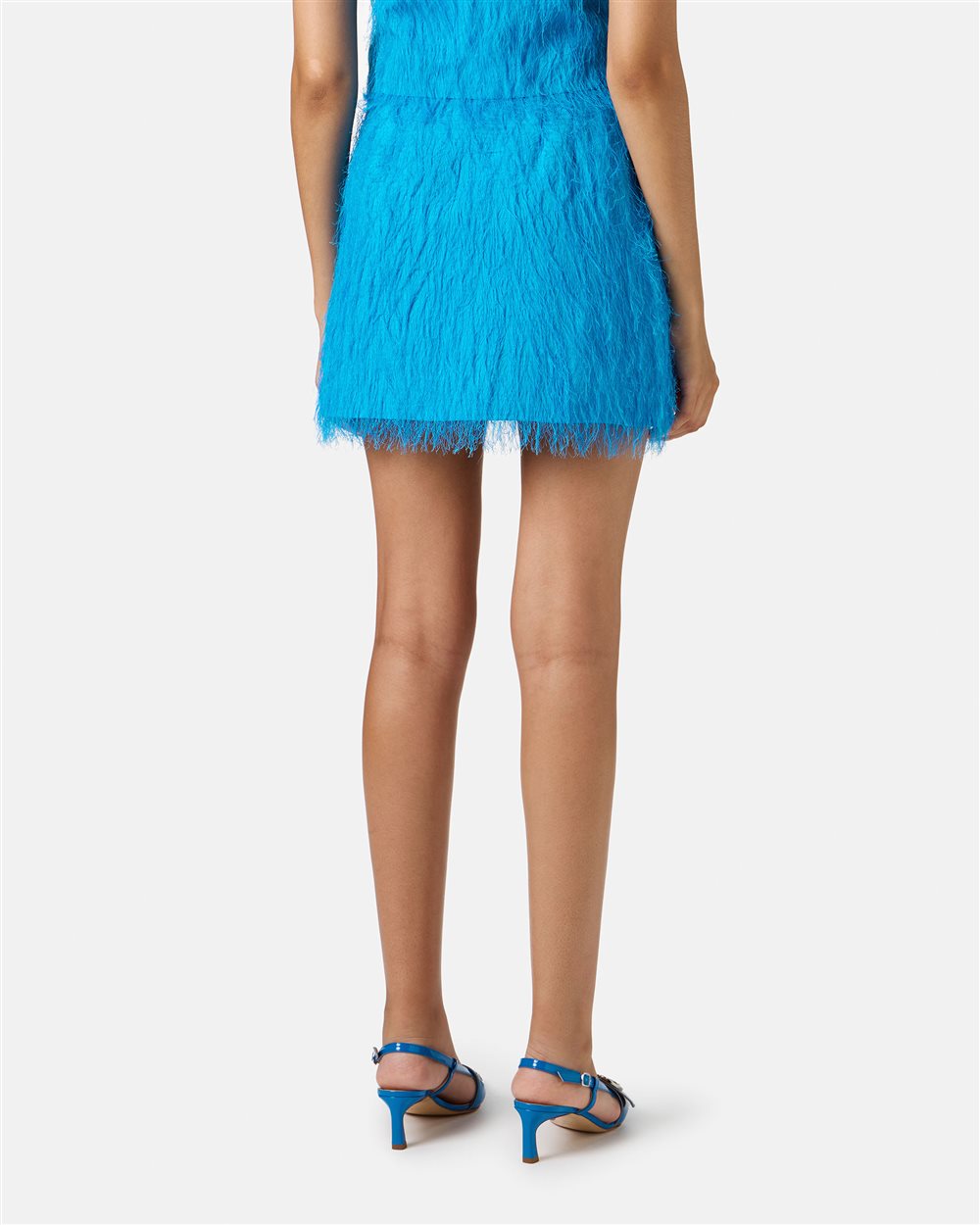 Minigonna color cobalto in tessuto di viscosa fluff - Iceberg - Official Website