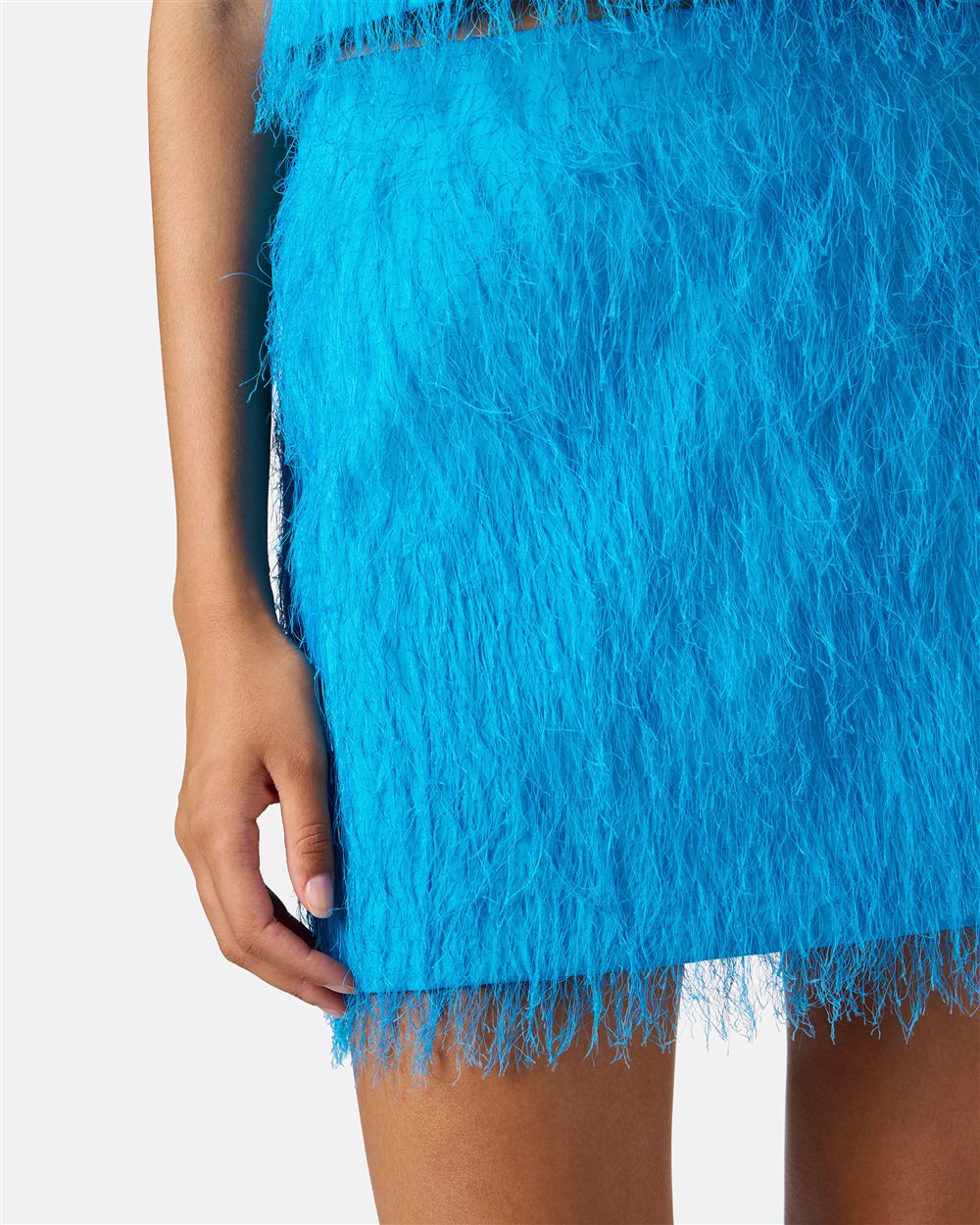 Minigonna color cobalto in tessuto di viscosa fluff - Iceberg - Official Website