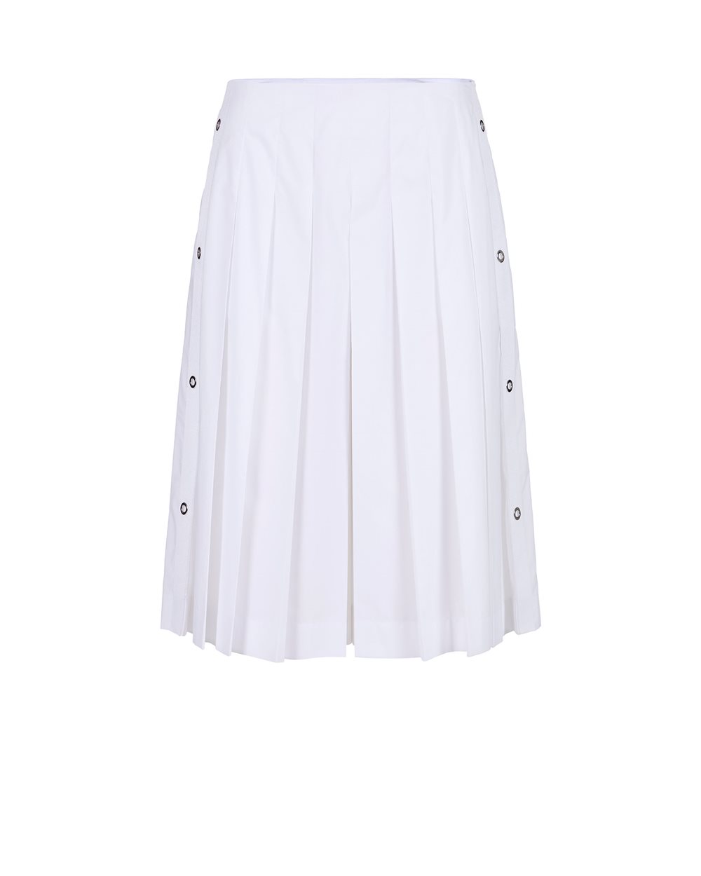 White pleated skirt with regular waist in cotton poplin - Iceberg - Official Website