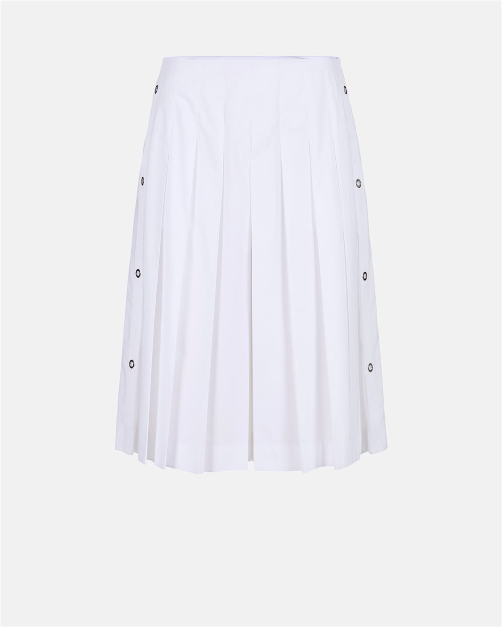 White pleated skirt with regular waist in cotton poplin - Iceberg - Official Website