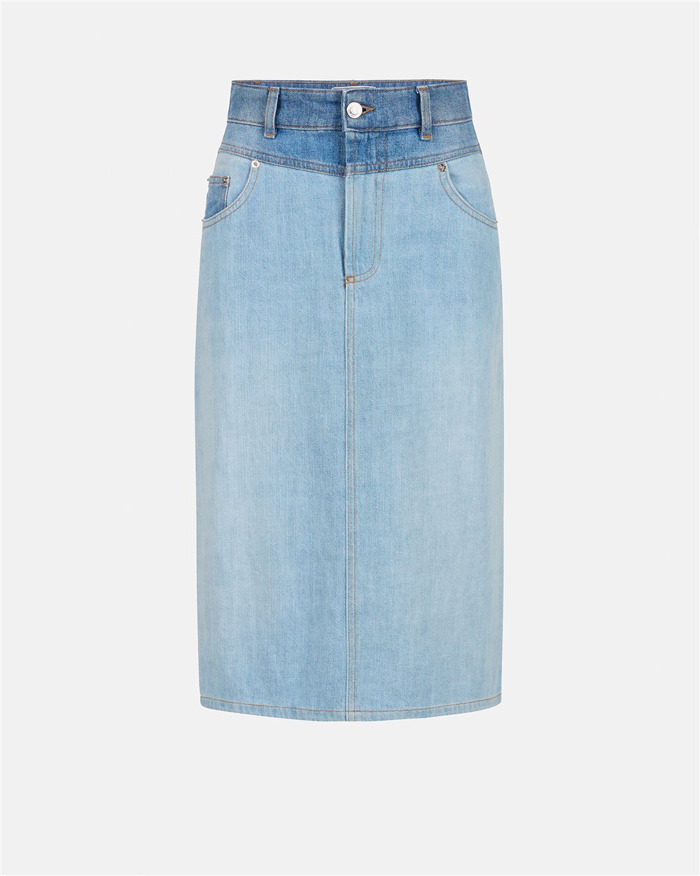 Indigo denim skirt with regular waist and loose fit - Iceberg - Official Website