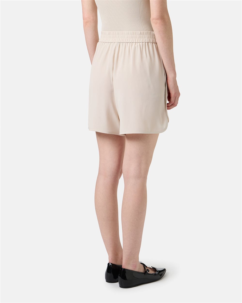 Silk-blend crepe de chine shorts with piping details and Iceberg logo - Iceberg - Official Website