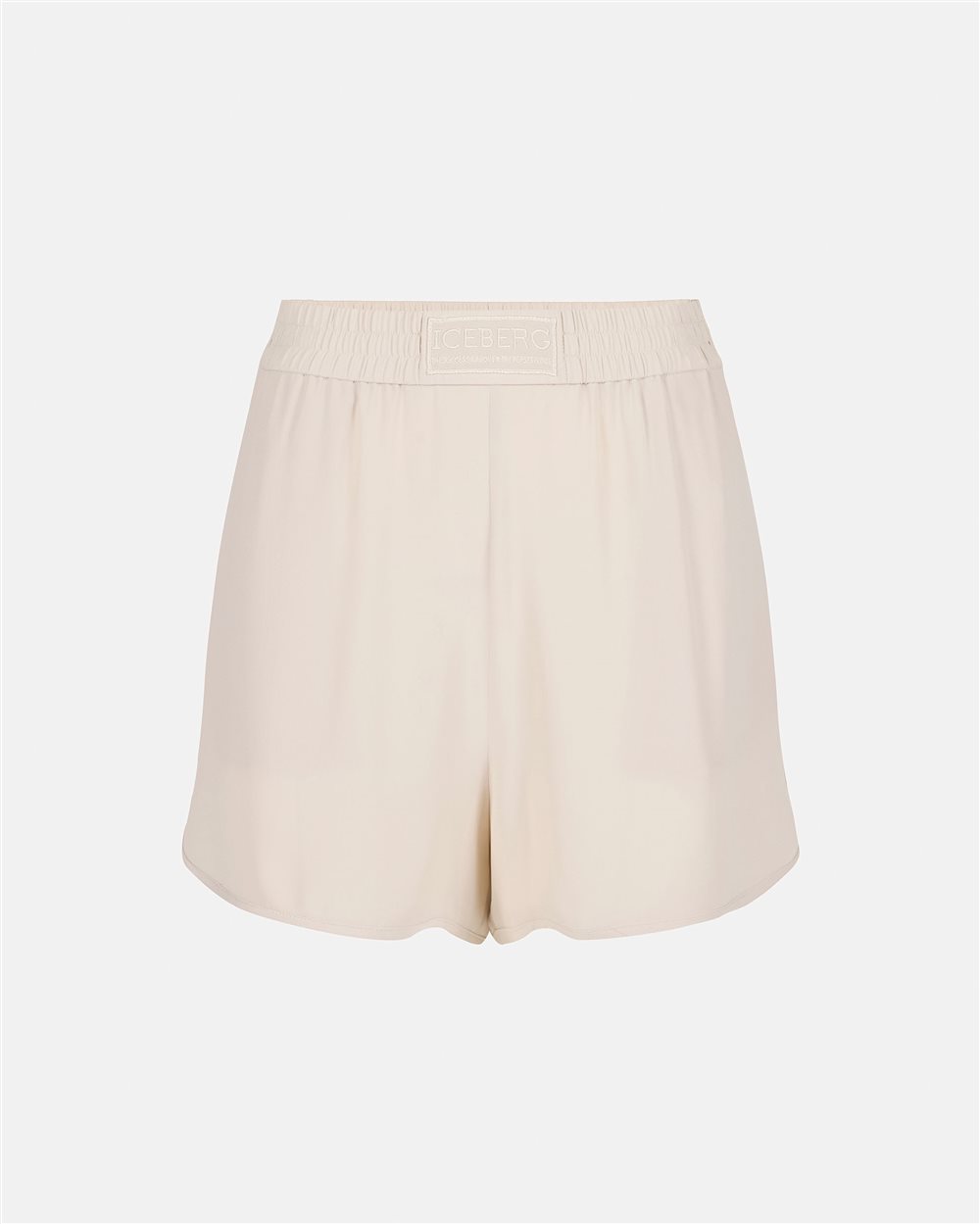 Silk-blend crepe de chine shorts with piping details and Iceberg logo - Iceberg - Official Website