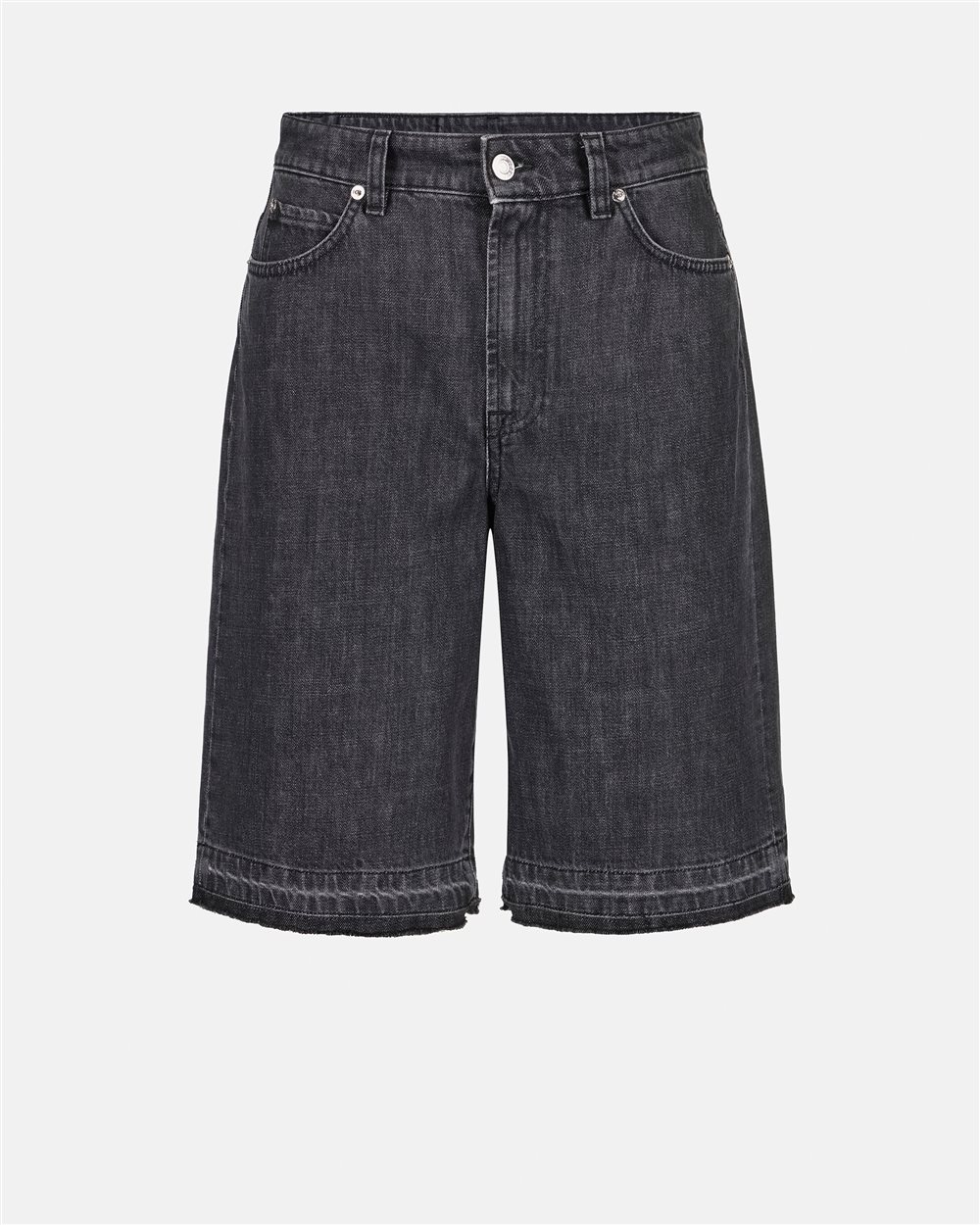 Black regular fit Bermuda shorts in denim - Iceberg - Official Website