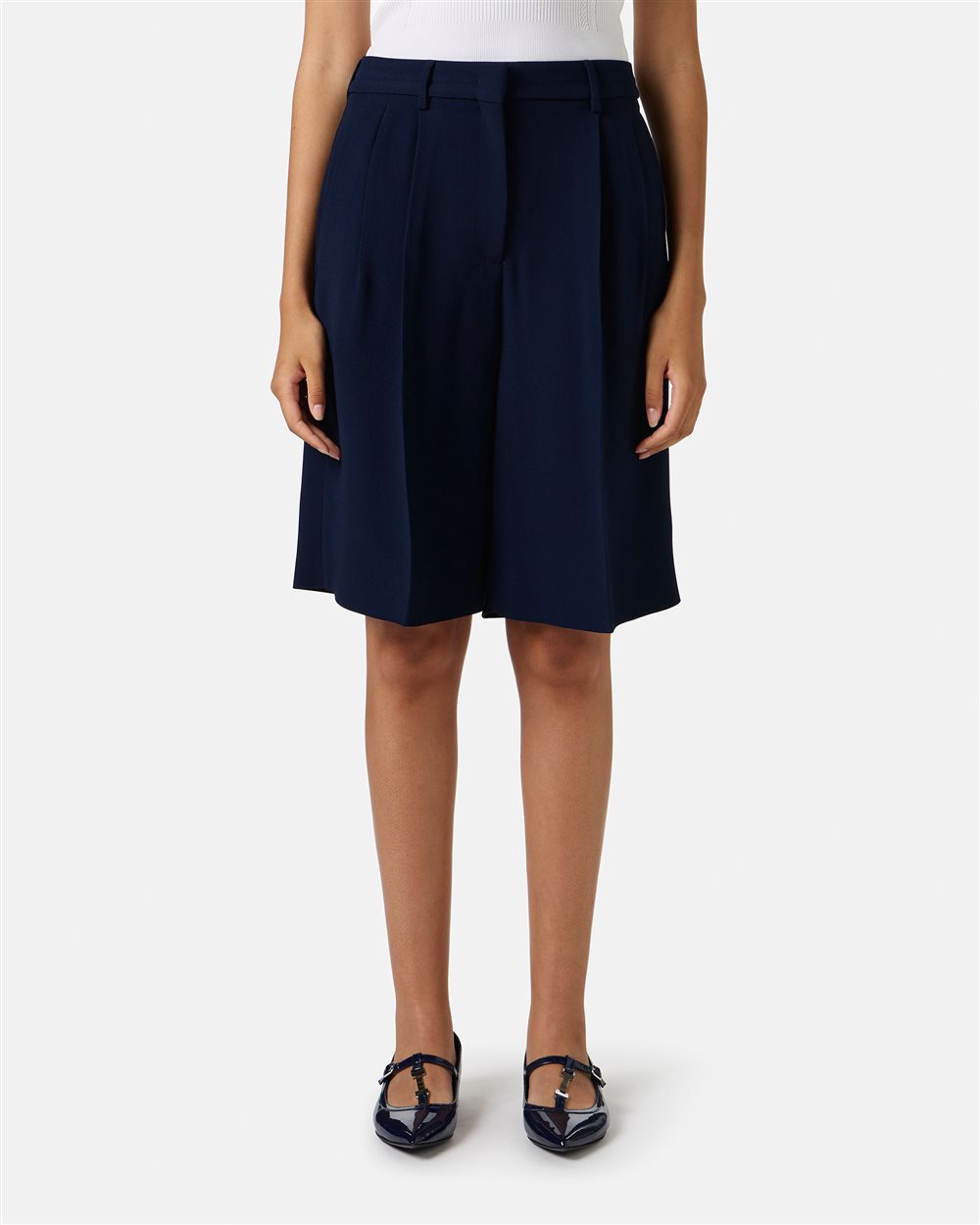 Regular fit blue bermuda shorts with tailored details and Iceberg logo - Iceberg - Official Website