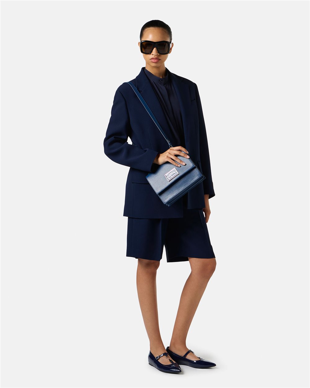 Regular fit blue bermuda shorts with tailored details and Iceberg logo - Iceberg - Official Website