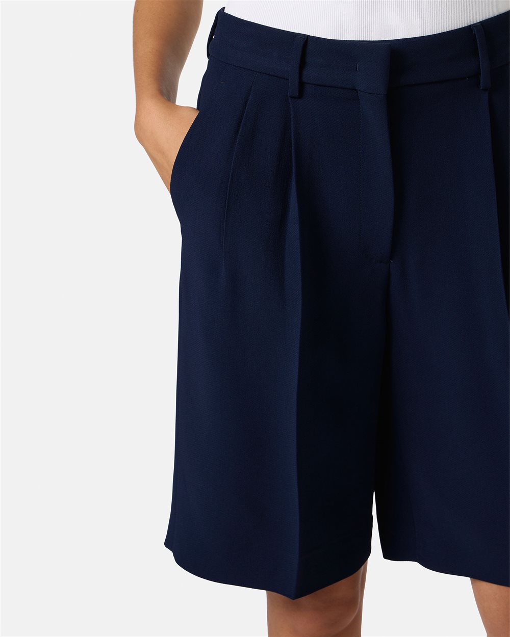 Regular fit blue bermuda shorts with tailored details and Iceberg logo - Iceberg - Official Website