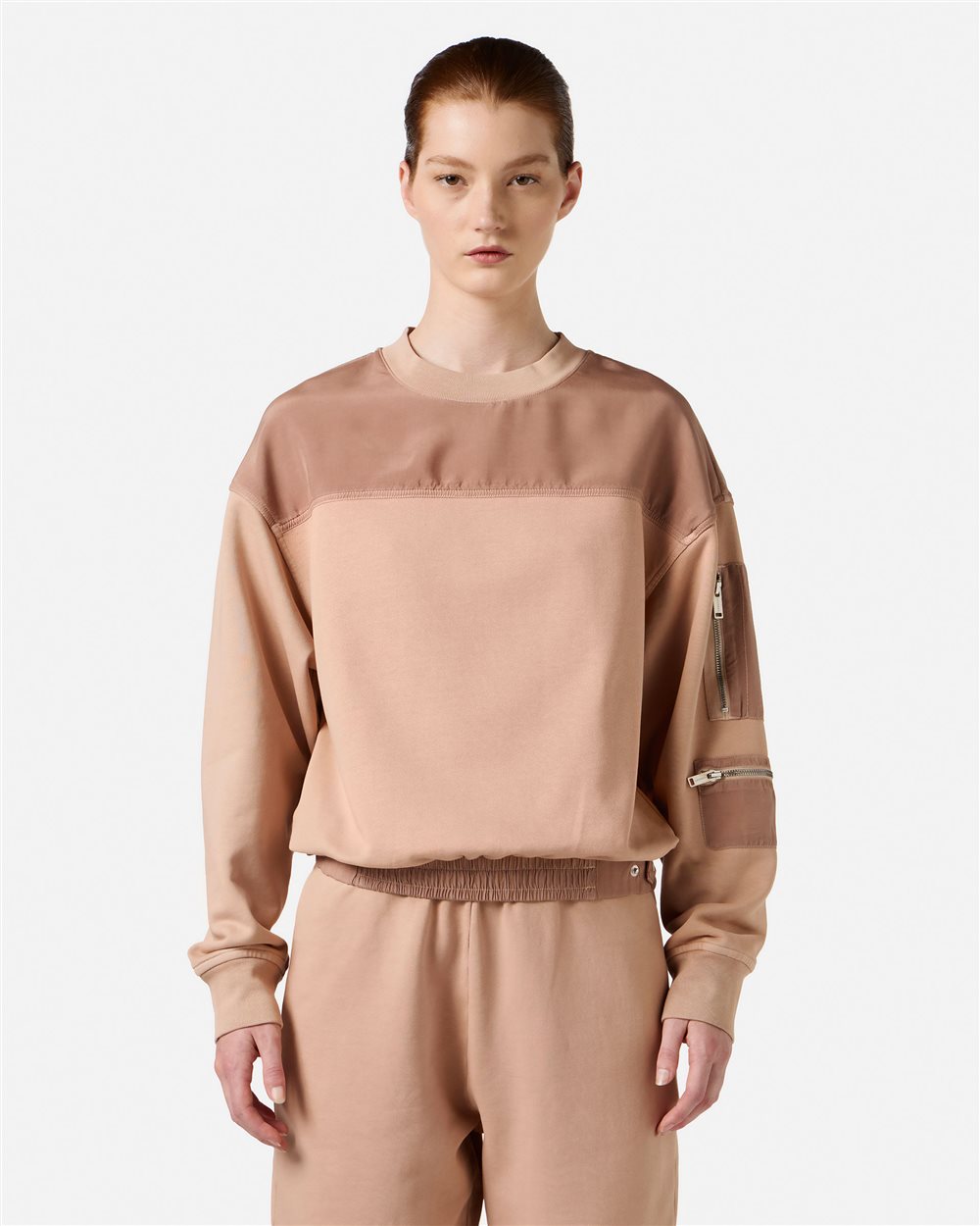 Blush cotton crewneck sweatshirt - Iceberg - Official Website