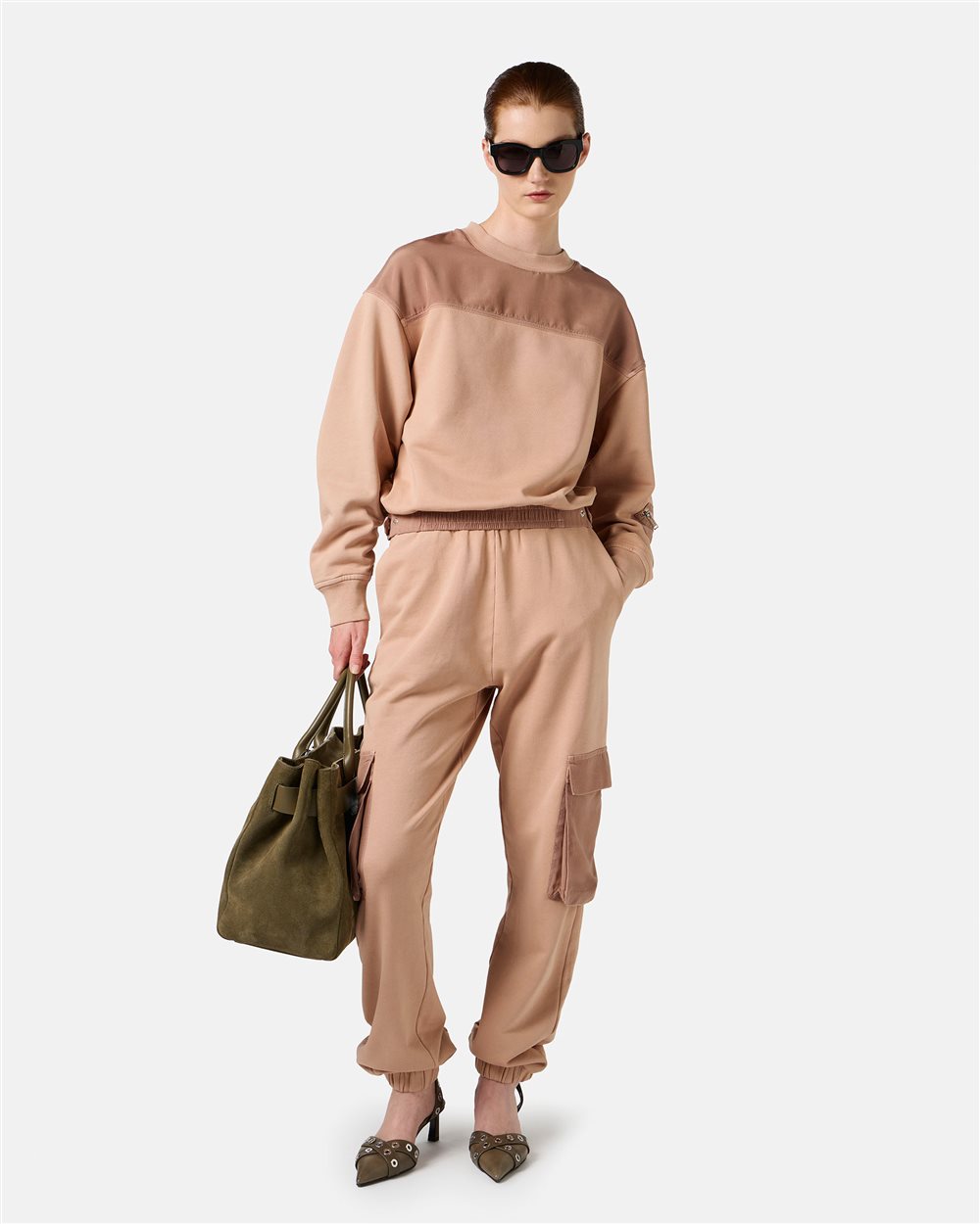 Blush cotton crewneck sweatshirt - Iceberg - Official Website