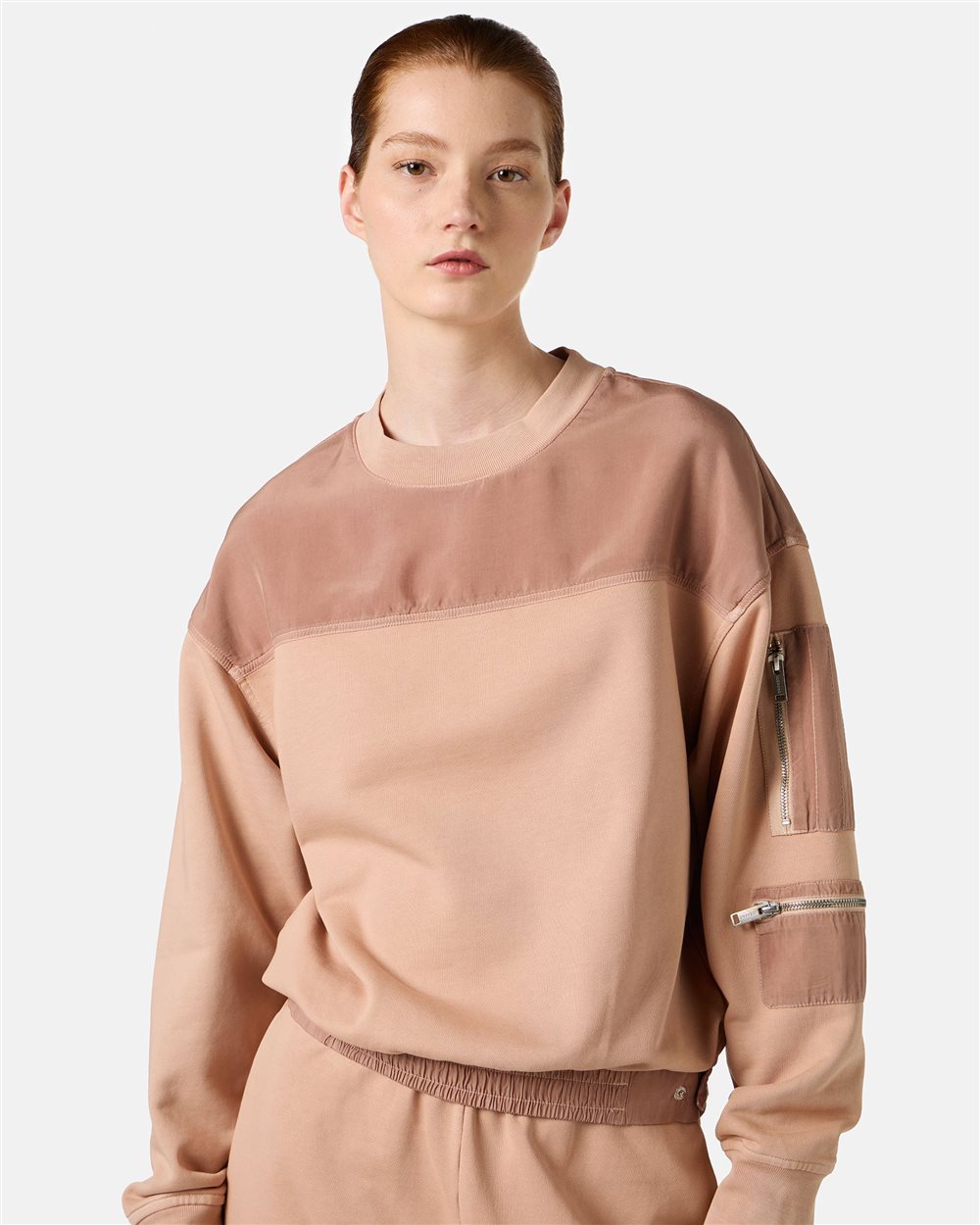 Blush cotton crewneck sweatshirt - Iceberg - Official Website